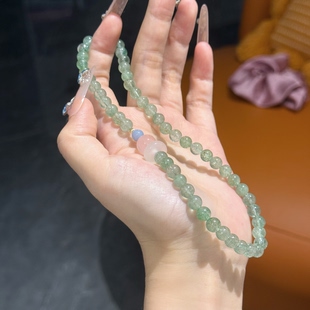 单圈/双圈绿草莓粉晶天使石手链