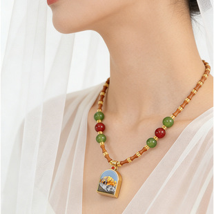 景区文创定图冈仁波齐吊坠随身项链饰品男女同款简约百搭挂坠配饰