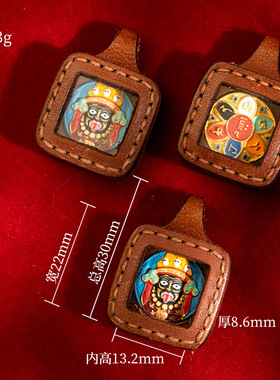 定制手绘擦擦唐卡文殊五爷扎基拉姆八大守护迷你法眼藏传唐卡吊坠