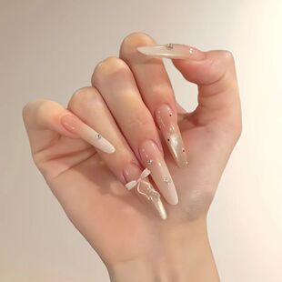 Maxfine纯手工穿戴甲2025新款高级感显白假指甲长款猫眼高质量