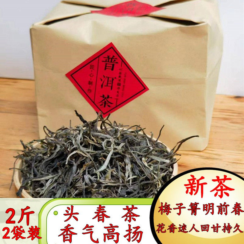 云南梅子箐普洱茶生茶散茶春茶叶古老树头春生普洱茶明前生茶散装