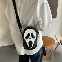 A niche, unique, ghost and funny bag, a cute crossbody bag for girls, an original Korean style, fashionable and trendy cartoon phone case on Instagram thumbnail 5