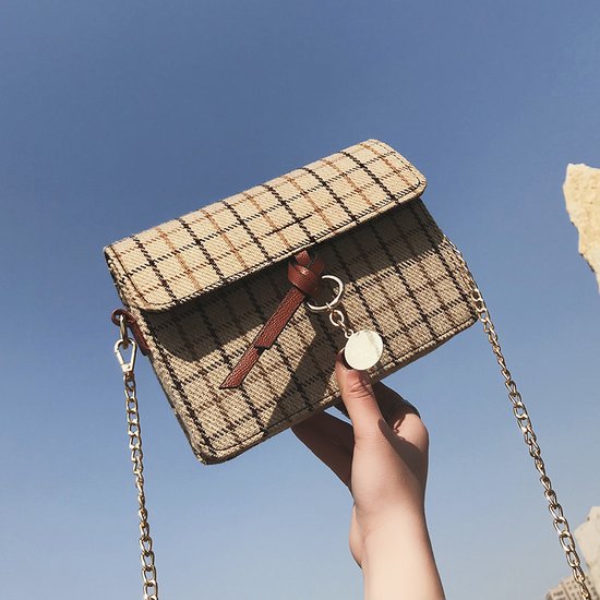 2019 new pattern Spring and summer Female bag Korean Edition chic lattice The single shoulder bag chain fashion Inclined shoulder bag One shoulder Small square packagein the Leather/Lady bags/Men's bag, Ms. bags  category - from Buy2taobao.com to provide professional Taobao agent buy service