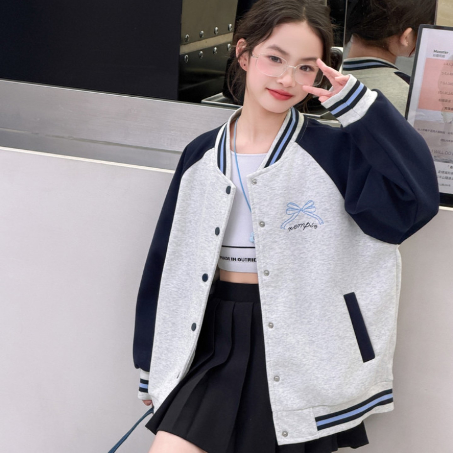 女中大童外套2026新款洋时髦春秋韩系棒球服潮流休闲百搭夹克上衣,童装/婴儿装/亲子装,普通外套,淘宝优惠券,粉丝福利购,淘宝优惠卷