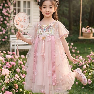 女中大童连衣裙2026新款夏季洋气时髦背心裙时尚百搭汉服清新套装