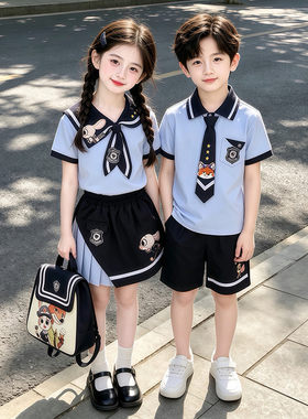女中小童兄妹姐弟套装2026新款夏季洋蓝尼克狐尼克朱迪裙子学校风