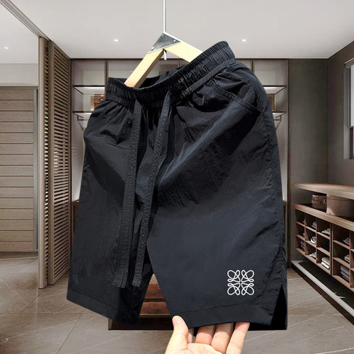 威家夏季新款刺绣男生短裤美式速干中裤宽松情侣沙滩裤男士五分裤