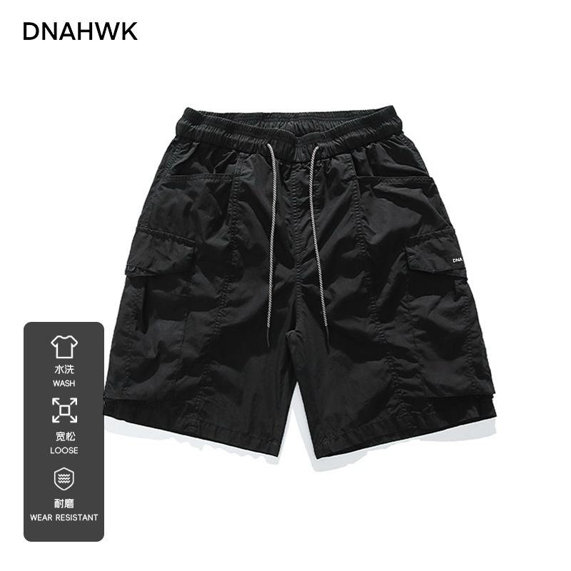 DNAHWK夏季水洗做旧工装短裤户外运动穿搭训练男三分短裤吸汗透气