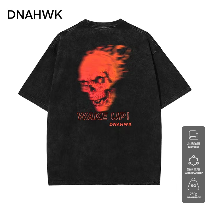 DNAHWK短袖男数码直喷宽松T恤