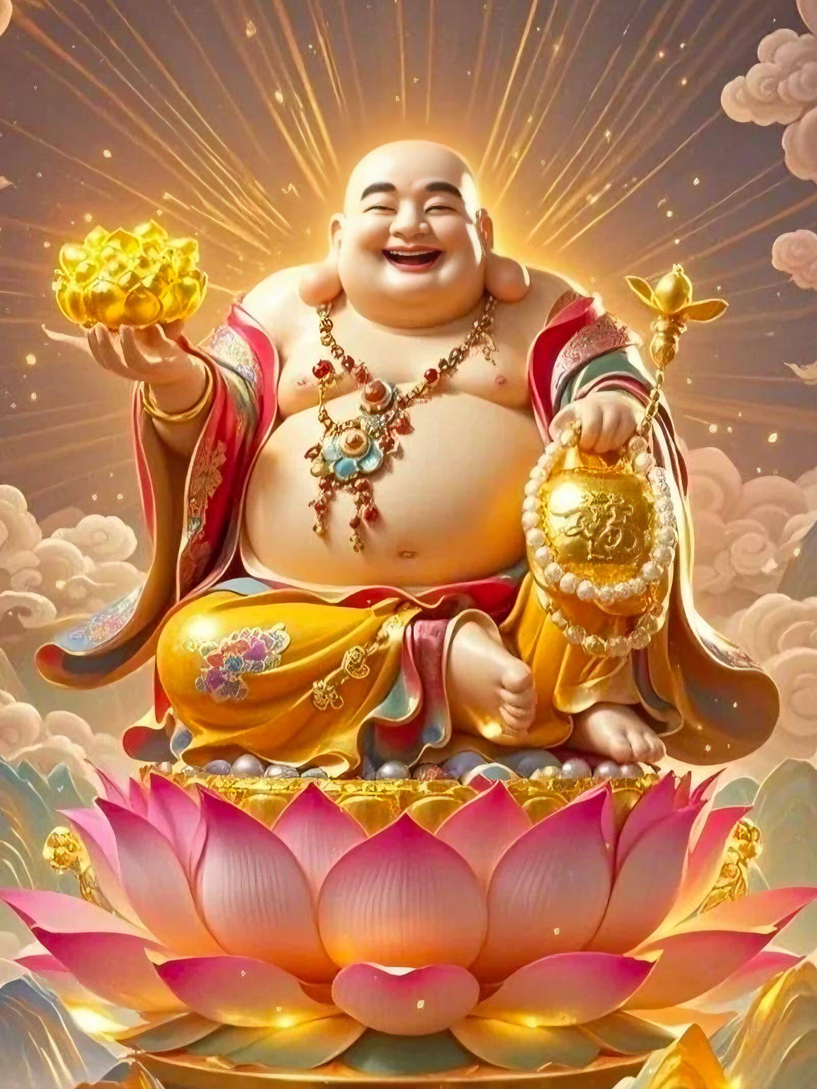 带框钻石画满钻魔方钻手工贴钻绣新款客厅玄关佛堂佛像大肚弥勒佛