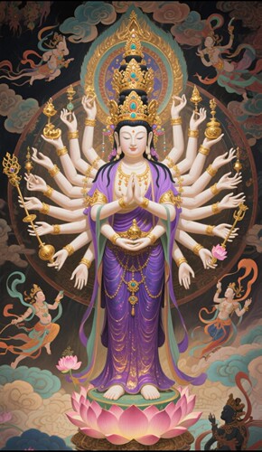 钻石画满钻方钻手工贴钻十字绣客厅神龛大幅佛像千手观音菩萨新款