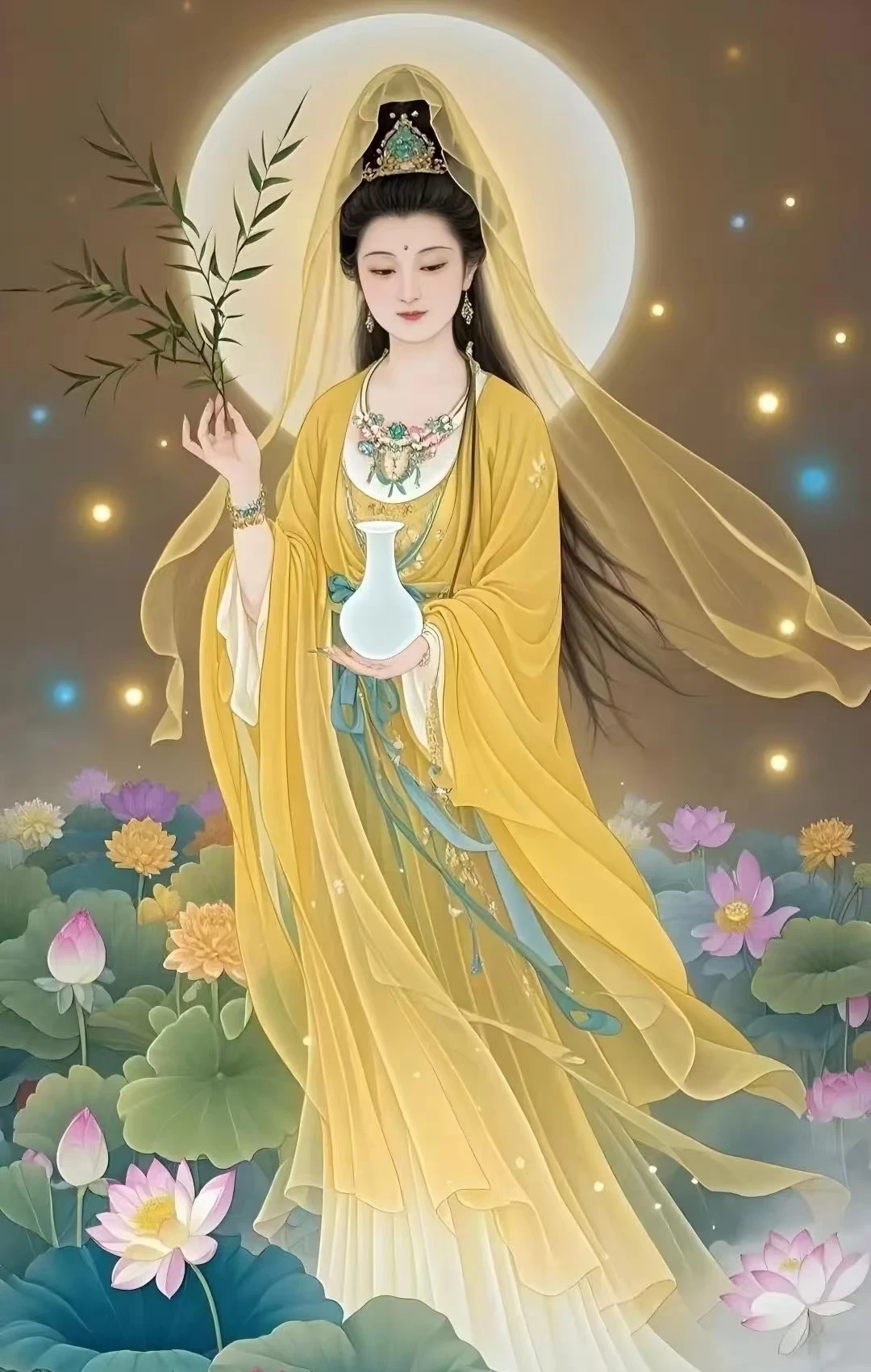 钻石画满钻圆钻方钻手工贴钻绣客厅玄关竖版新款佛像白衣观音菩萨