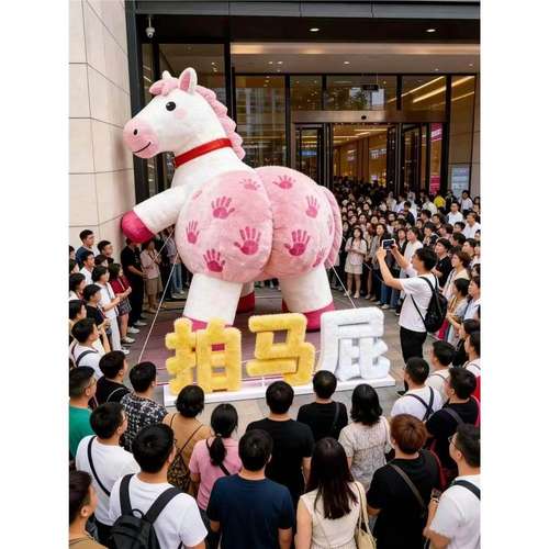 充气马年春节吉祥物气模定制拍马屁商场喜庆美陈装饰卡通道具打卡