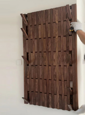 黑胡桃木衣架创意钢琴键挂衣架墙面入户门简约衣帽架小户型省空间