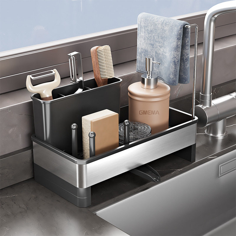 厨房抹布沥水架洗碗布放置架晾毛巾放海绵水槽窗台置物架厨具