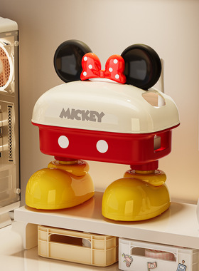 米奇路由器收纳盒大容量插排置物架高颜值创意家居电视柜装饰摆件