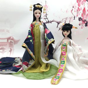 古装芭芘娃娃衣服裙子女孩玩具古代汉服女侠长款披肩长衫