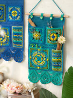 Sister Su Su's home has a green wall for hanging and storing small DIY crocheted items and home decoration wool material bags thumbnail 7
