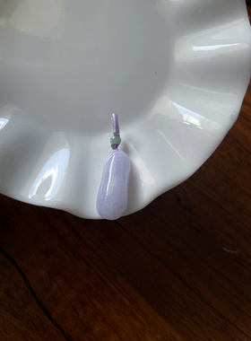 天然a货翡翠浅紫福瓜锁骨链小吊坠挂坠包包车挂手机挂手机链编绳