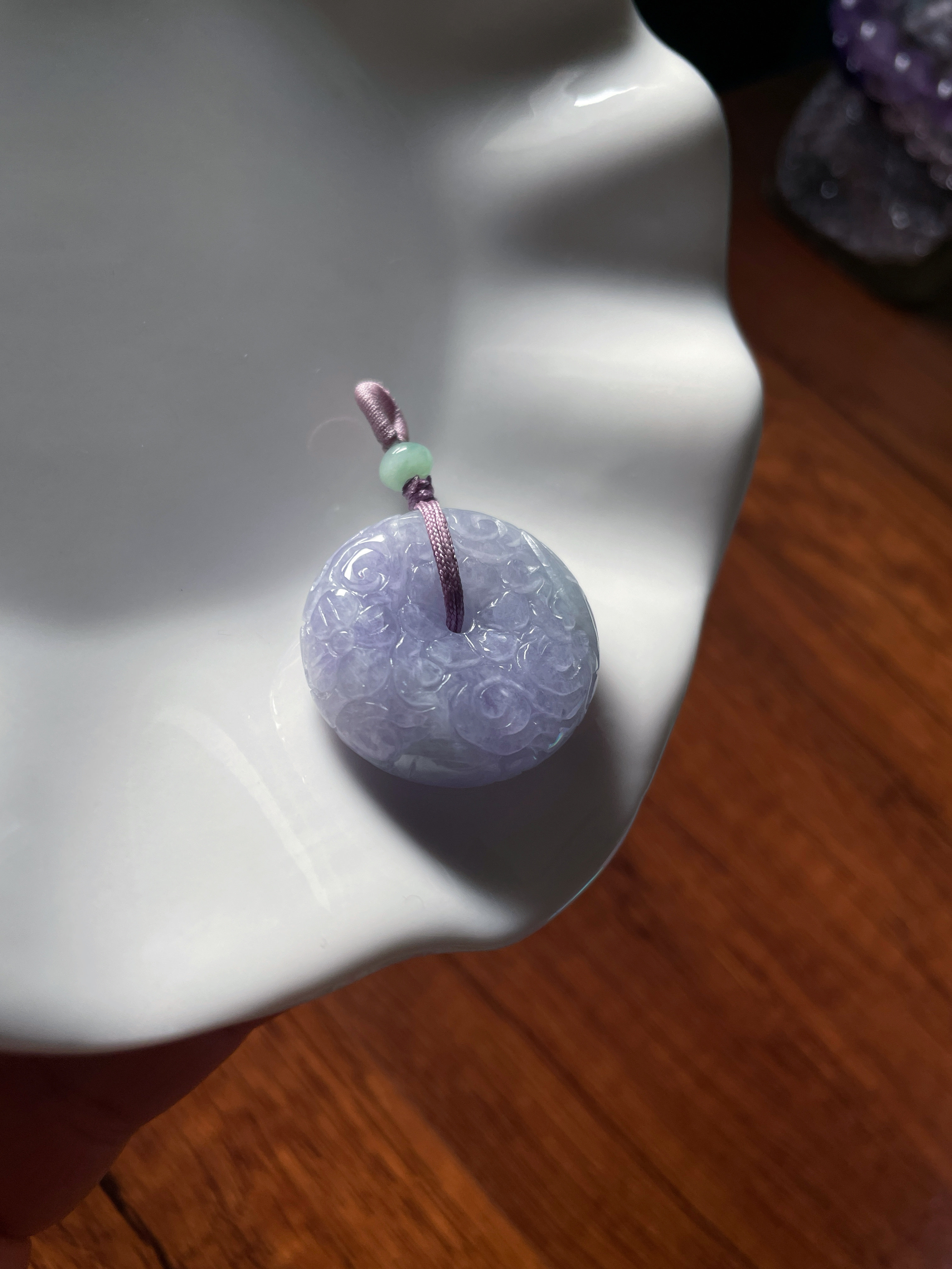 天然A货翡翠紫雕刻圆鼓平安扣吊坠胖厚装面包扣财源滚滚挂件配饰,饰品/流行首饰/时尚饰品新,项坠/吊坠,淘宝优惠券,粉丝福利购,淘宝优惠卷