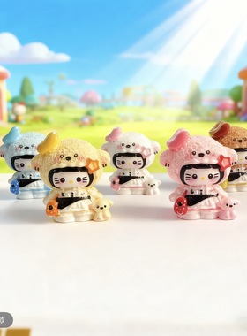 定制立体拽拽小狗kt卡通diy奶油胶钥匙包挂树脂配件场景装饰摆件