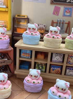 定制立体kt草莓袋卡通食玩diy手工奶油胶钥匙扣树脂配件装饰摆件