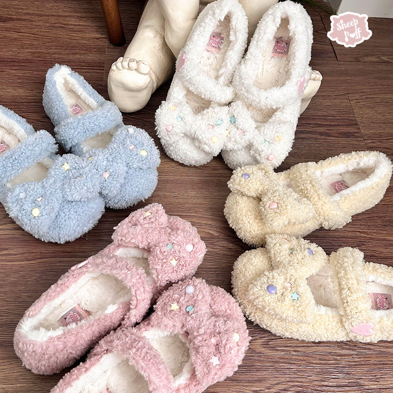 【现货】星星糖 绵羊泡芙Lolita毛绒可爱糖果色低跟单鞋,女鞋,浅口单鞋,淘宝优惠券,粉丝福利购,淘宝优惠卷