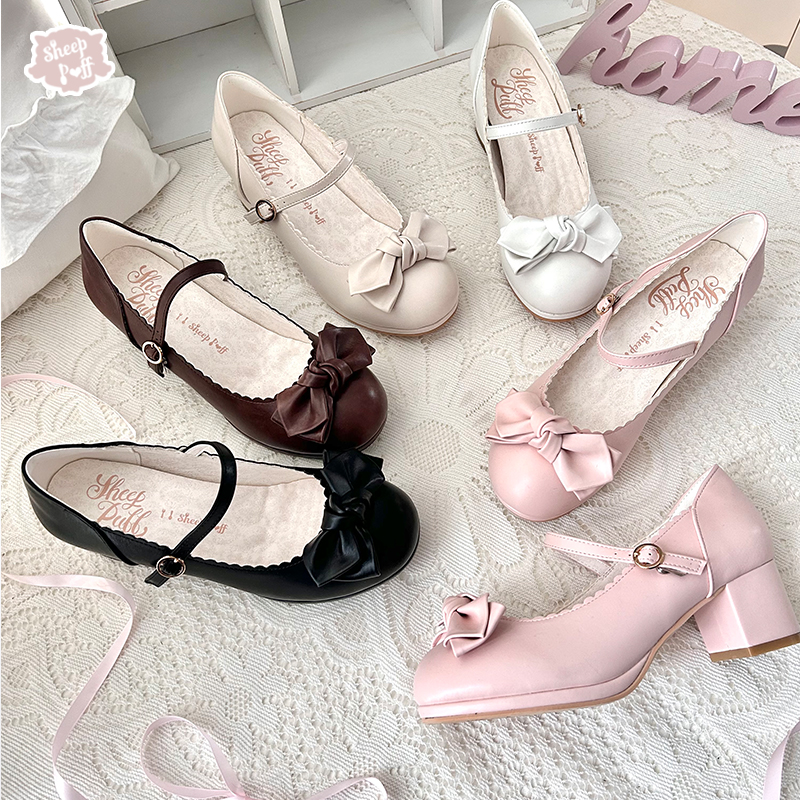 【定金】有点雅 绵羊泡芙Lolita复古中跟百搭单鞋