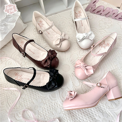 【现货】有点雅 绵羊泡芙Lolita复古中跟百搭单鞋