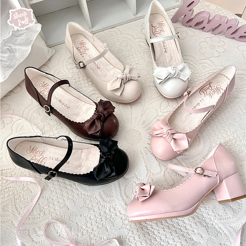 【现货】有点雅 绵羊泡芙Lolita复古中跟百搭单鞋
