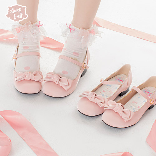丝光有点圆Lolita女鞋绵羊泡芙