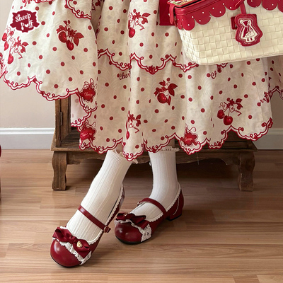 【现货】小甜莓 绵羊泡芙Lolita优雅百搭低跟单鞋