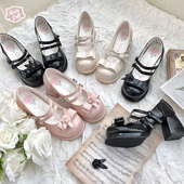 现货 小椿茶绵羊泡芙原创Lolita圆头可爱复古高跟日系百搭女鞋