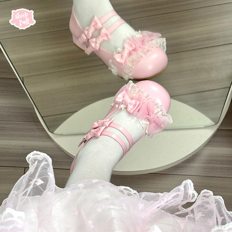【现货】昭和糖果 绵羊泡芙Lolita蝴蝶结甜美低跟单鞋