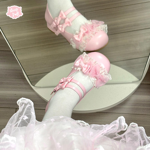 【现货】昭和糖果 绵羊泡芙Lolita蝴蝶结甜美低跟单鞋