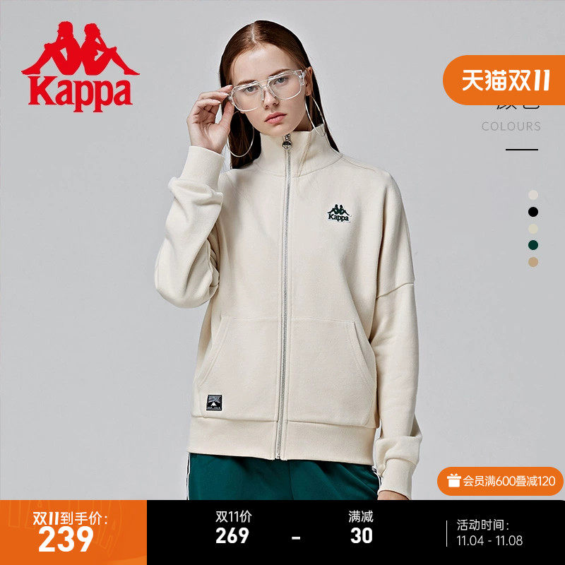 Kappa卡帕女运动卫衣BF风落肩外套针织立领教练服印花开衫上衣使用感如何?