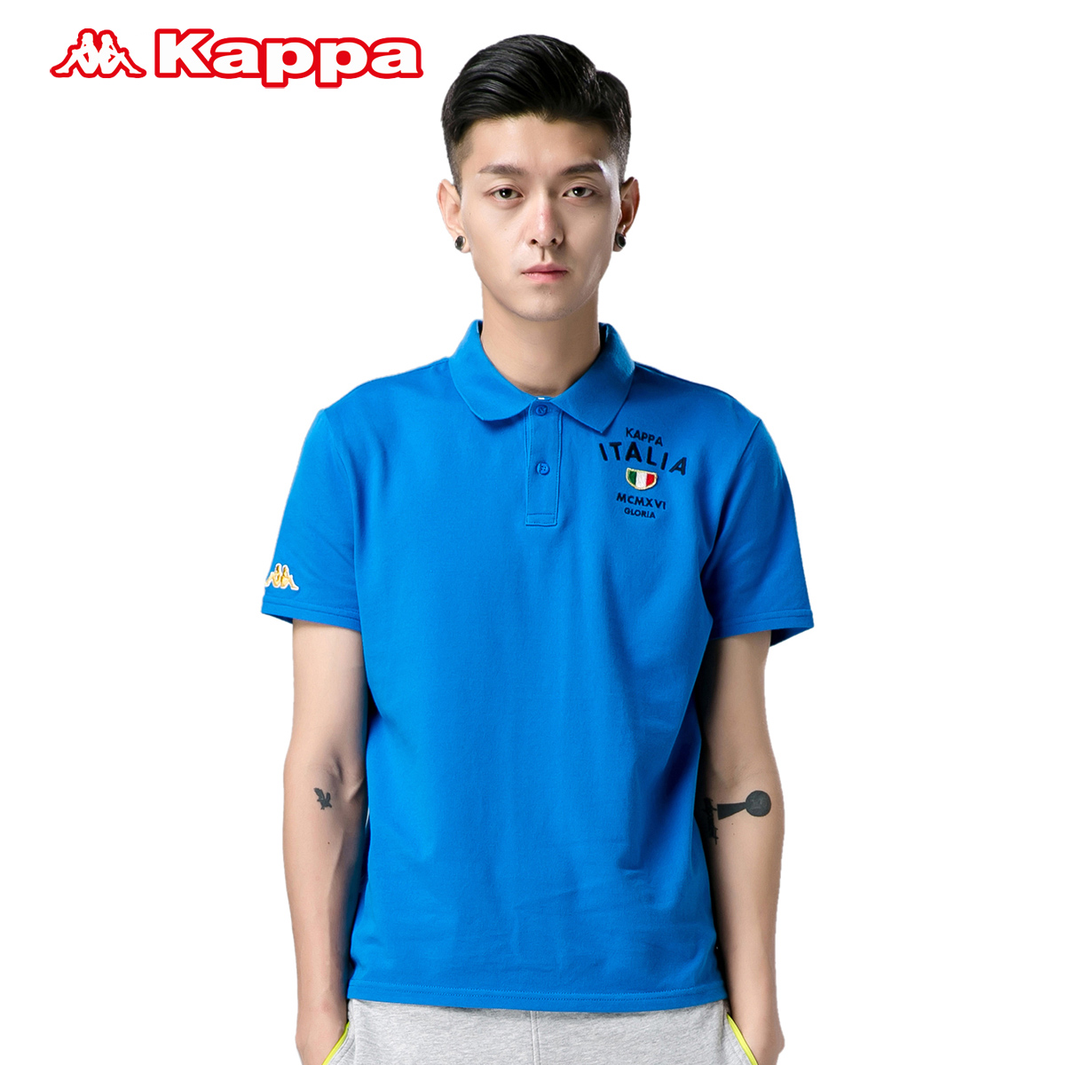 Polo sport homme KAPPA K0412PD03 en coton - Ref 555313 Image 2