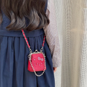 可爱猫咪女童斜挎包洋气迷你夹口零钱包 时尚 韩版 儿童包包2025新款