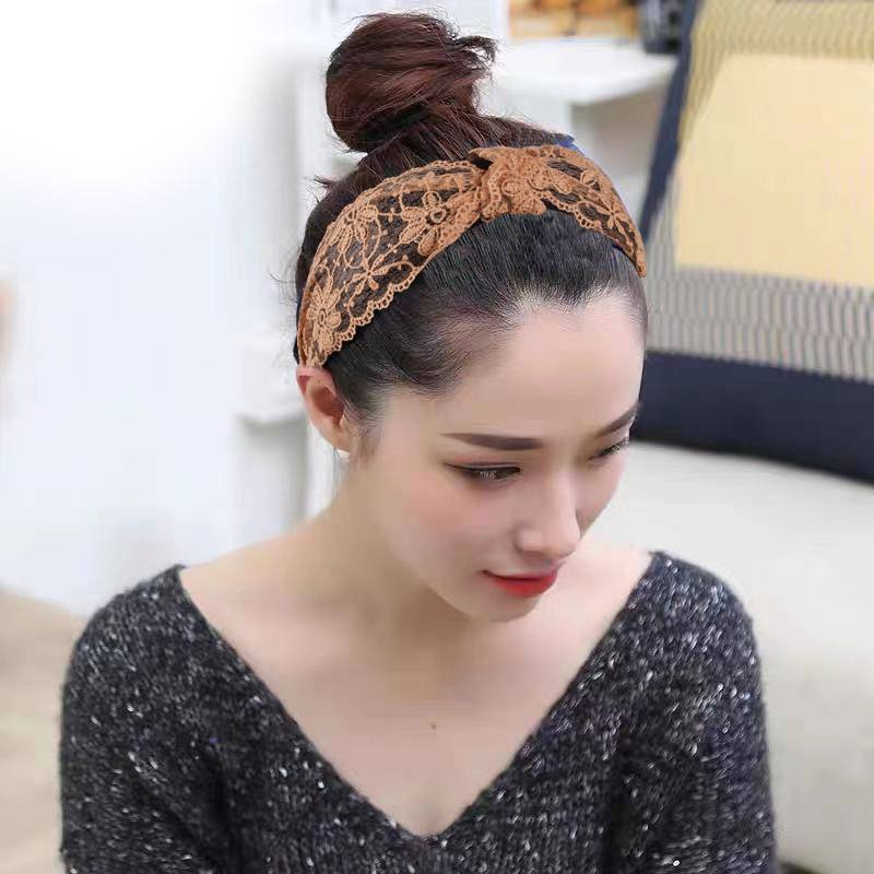 黑色蕾丝头箍发卡子新款网红防滑