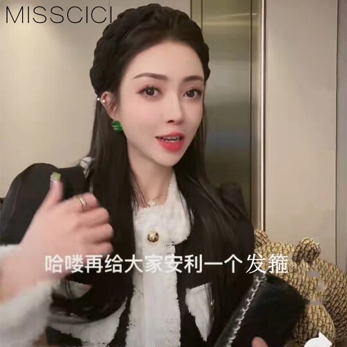 百搭撞色女发箍复古三色宽版编制提花高级感2022新款轻奢布艺发饰
