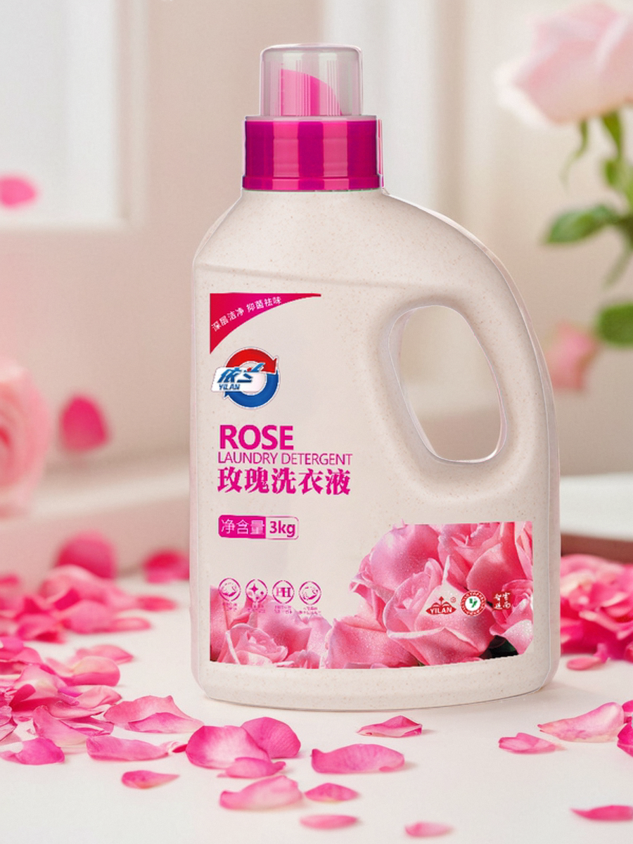中轻依兰天然玫瑰馨香洗衣液护手去渍洁白3kg/瓶    满88元包邮~