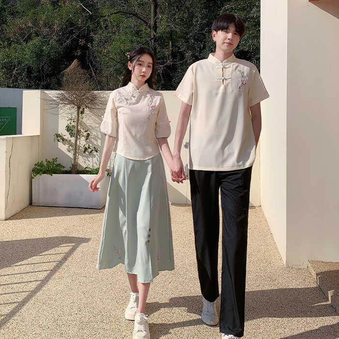 初高中毕业班服诗词朗诵大合唱表演服民国新中式男女五四装学院风
