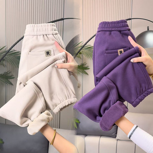显瘦保暖卫裤 2025秋冬季 加绒加厚百搭哈伦裤 高腰女士休闲裤 新款