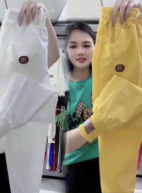 夏季新款速干裤女薄款百搭显瘦束脚休闲裤韩版高腰冰丝裤子女生潮