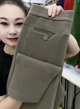 2025秋冬季新款哈伦裤女宽松高腰休闲裤雪尼尔加厚外穿显瘦奶奶裤