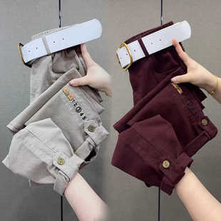 2025春秋季新款高腰牛仔裤女纯棉直筒裤宽松显瘦九分休闲哈伦裤子