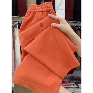 显瘦休闲运动裤 小个子卫裤 高腰宽松直筒哈伦裤 新款 女冬加绒加厚季