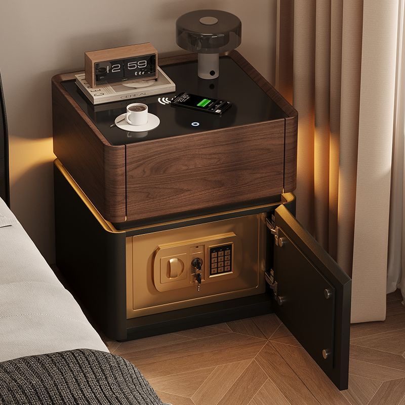 智能实木床头柜保险箱一体家用卧室轻奢带锁2025新款小型床头柜,住宅家具,床头柜,淘宝优惠券,粉丝福利购,淘宝优惠卷