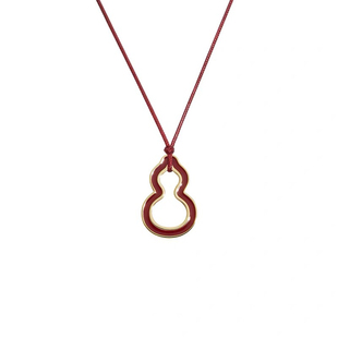 董洁方枪枪伊能静同款福禄葫芦吊坠皮绳项链女简约百搭长款毛衣链