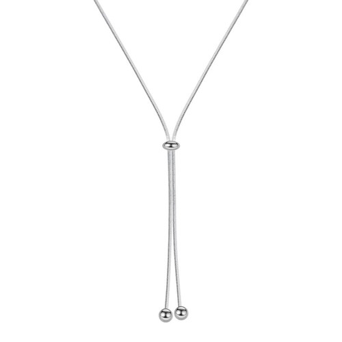 圆珠抽拉式蛇骨长款项链手链套装